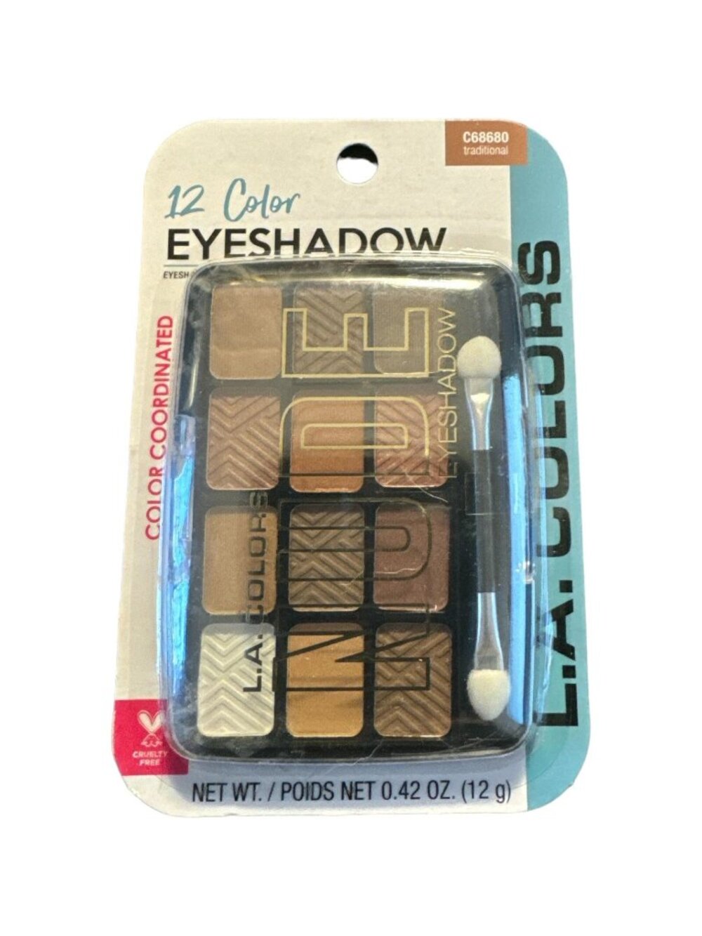 L.A. Colors 12 Eyeshadow Palette Nude Traditional